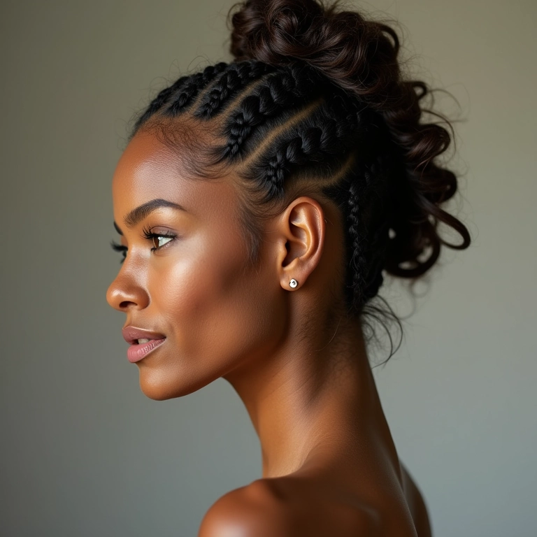 Semi preso com tranças embutidas em cabelo brasileiro.
