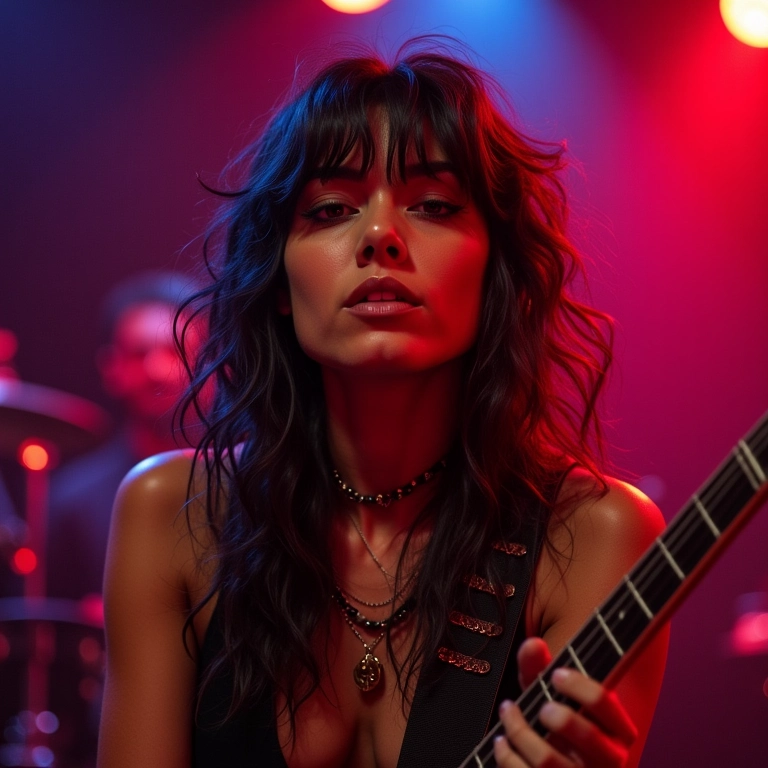 Shag hair, estilo rock'n'roll e atitude em um show vibrante.