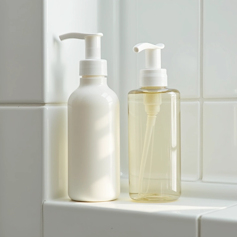 Shampoo e condicionador low poo acessíveis para uma limpeza suave.