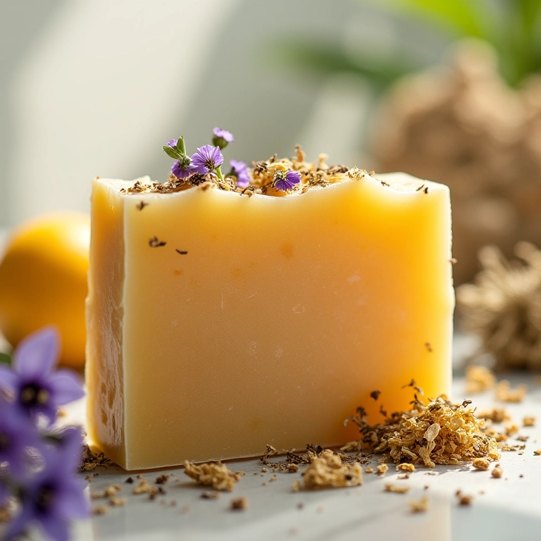 Shampoo sólido com ingredientes naturais e veganos.