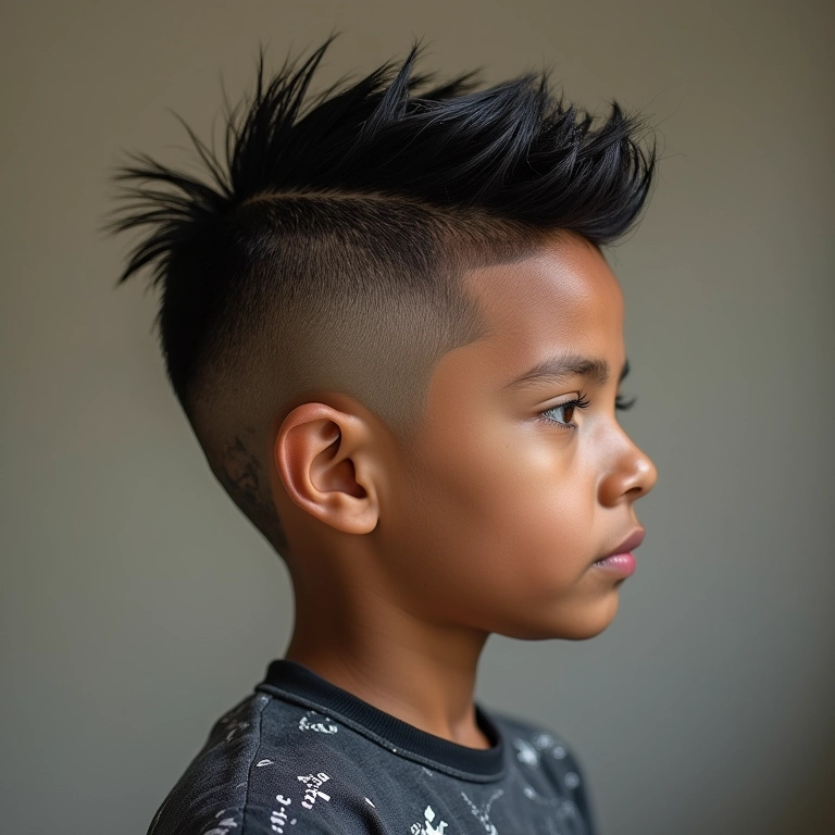 Sidecut com mohawk: uma combinação ousada de estilos.
