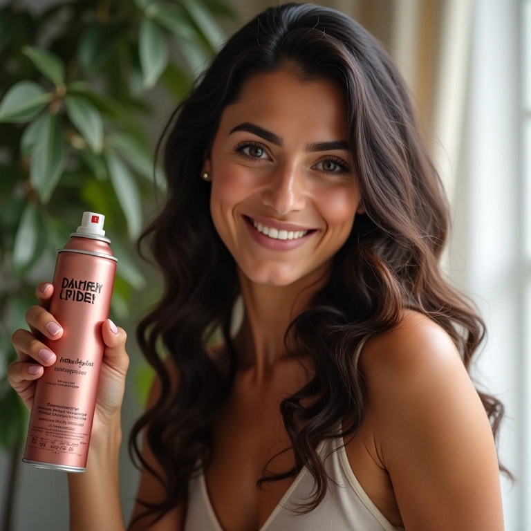Spray finalizador para cabelo ondulado.