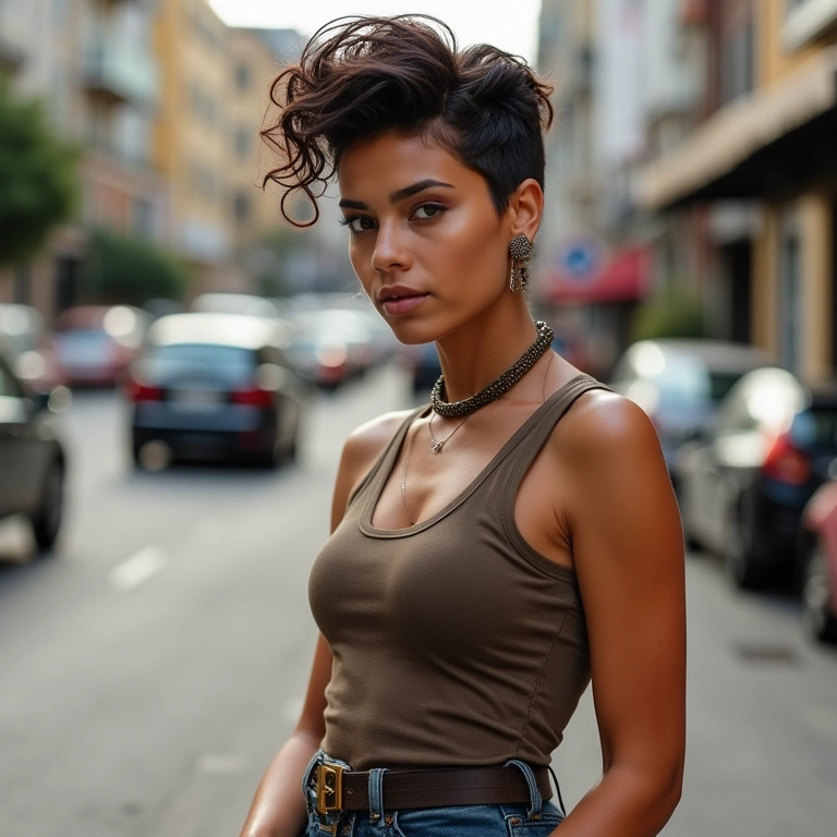 Topete rockabilly modernizado com estilo.