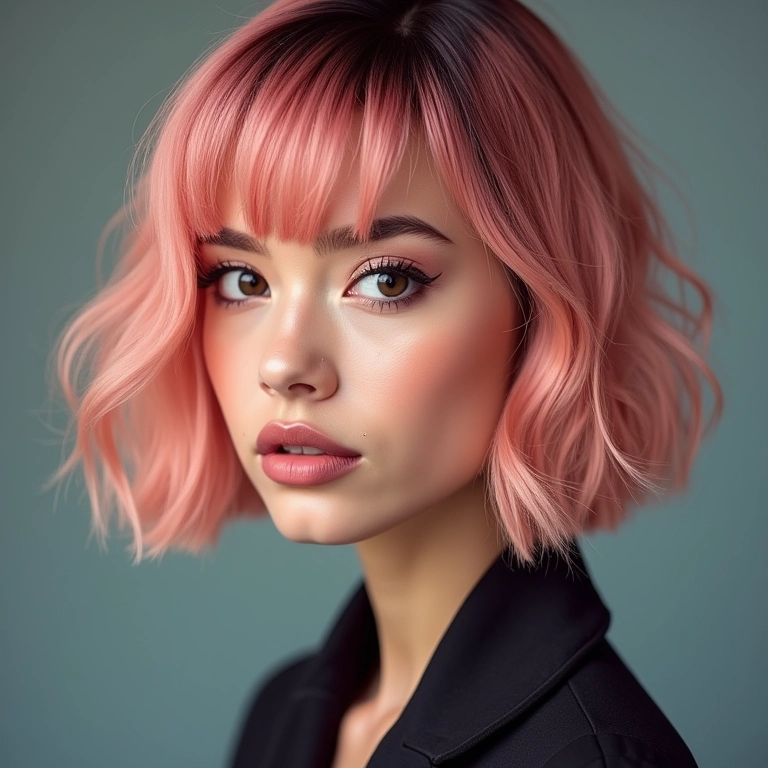Underlayer hair com a cor do momento, visual moderno e antenado.
