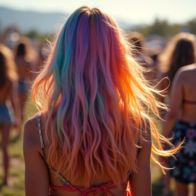 Underlayer hair com efeito tie-dye, visual descolado e cheio de estilo.