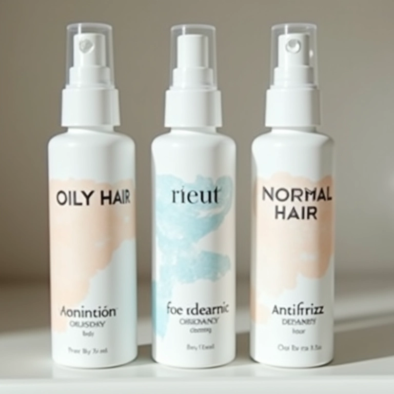 Variedade de sprays antifrizz para diferentes tipos de cabelo.