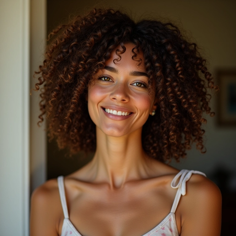 Vinagre de maçã definindo os cachos e controlando o frizz.