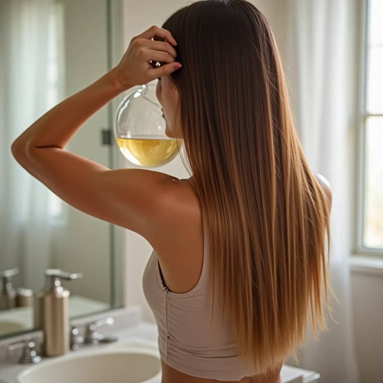 Vinagre de maçã para selar as cutículas.