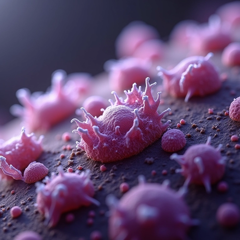 Visualização microscópica do fungo Malassezia, associado à dermatite seborreica.