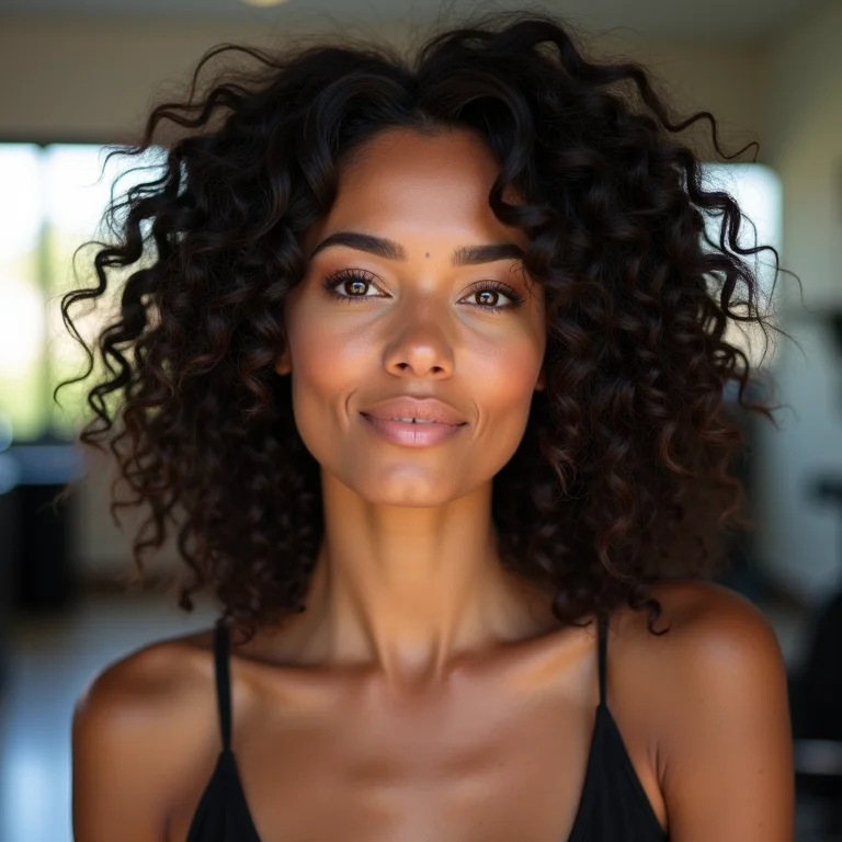 Cabelo cacheado 3B no day after da texturização.