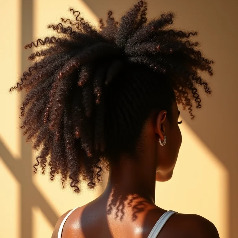 Cabelo crespo 4C brilhante e saudável após Elseve Hydra Detox