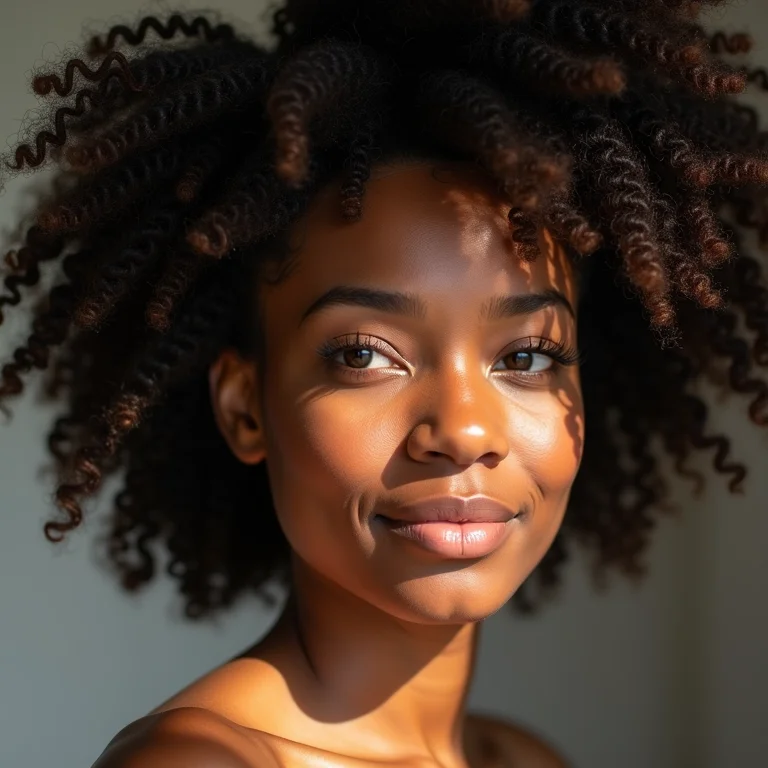 Cabelo crespo 4C forte e saudável.