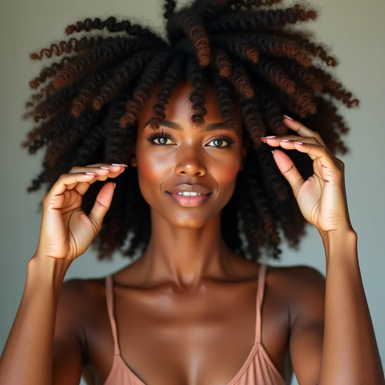 Cabelo crespo em transição com reparador de pontas