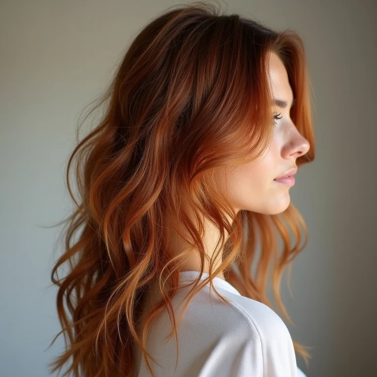 Cabelo marrom acobreado com toque sensual