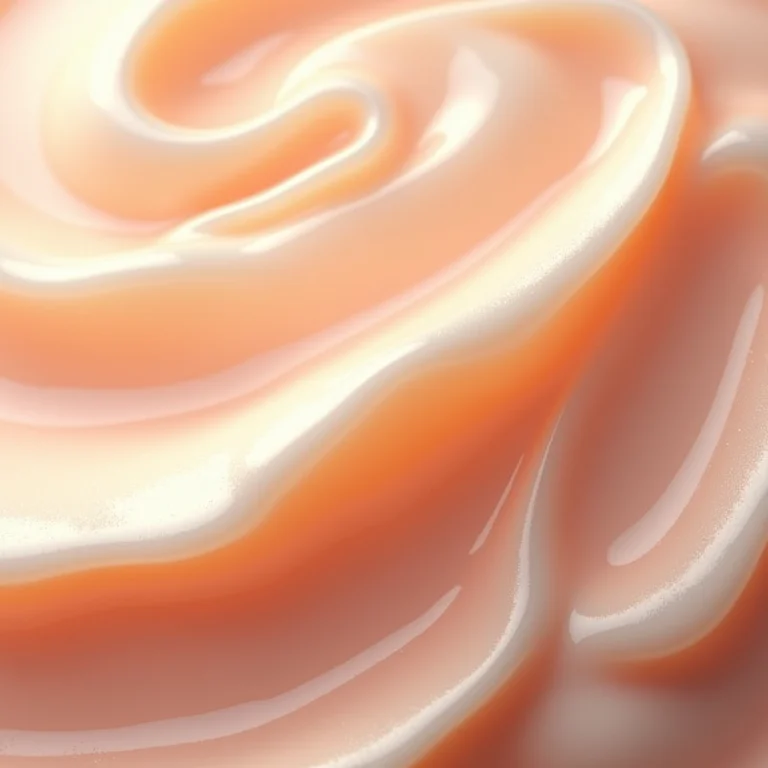 Close-up da textura de um creme protetor térmico