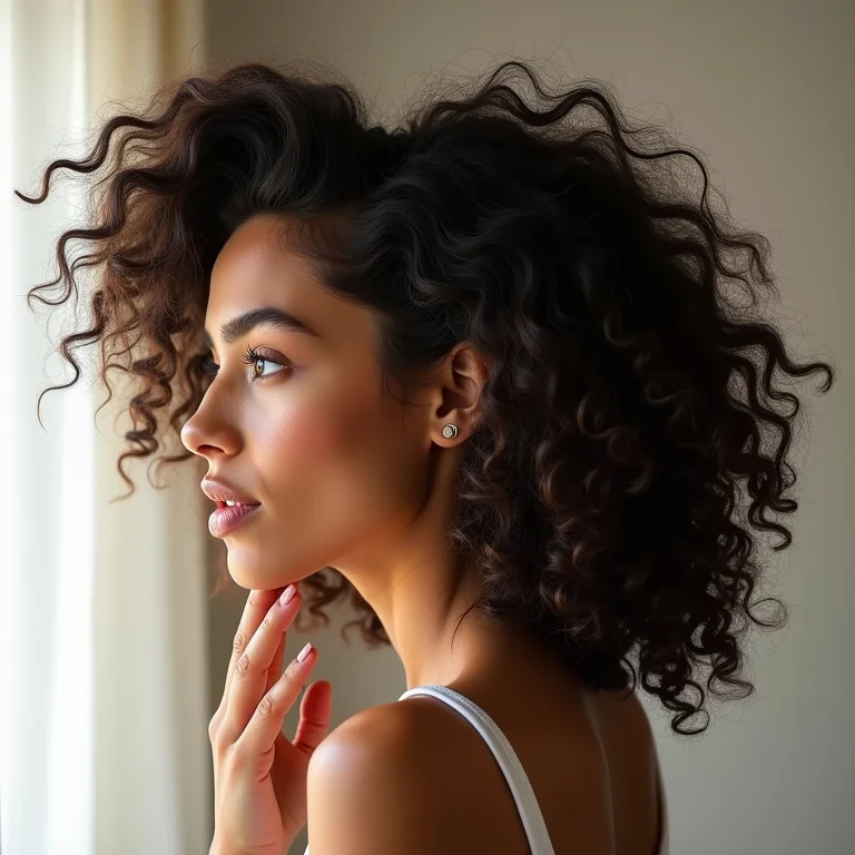 Finalização de cabelo cacheado 4A.