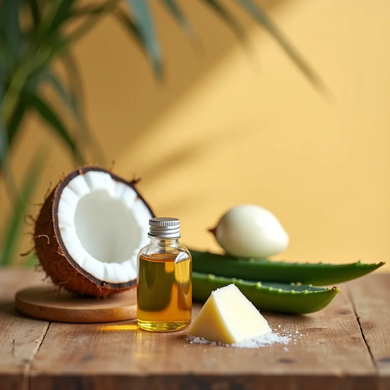 Ingredientes naturais de shampoo sem sulfato em close-up