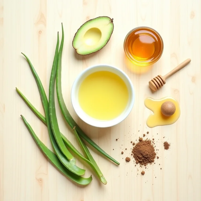 Ingredientes naturais para máscara caseira de crescimento capilar