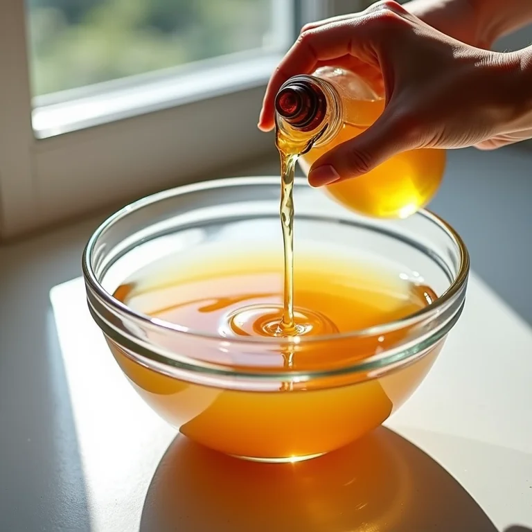 Mãos preparando shampoo caseiro sem sulfato