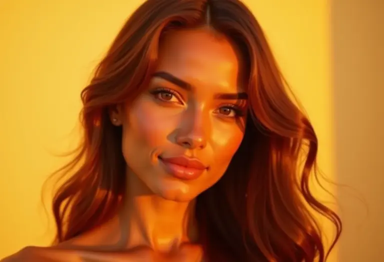 Mulher sorrindo com cabelo saudável e brilhante