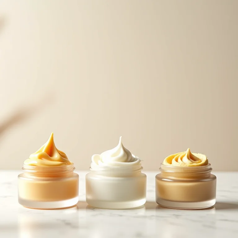 Potes de vidro com máscaras capilares para diferentes etapas do cronograma