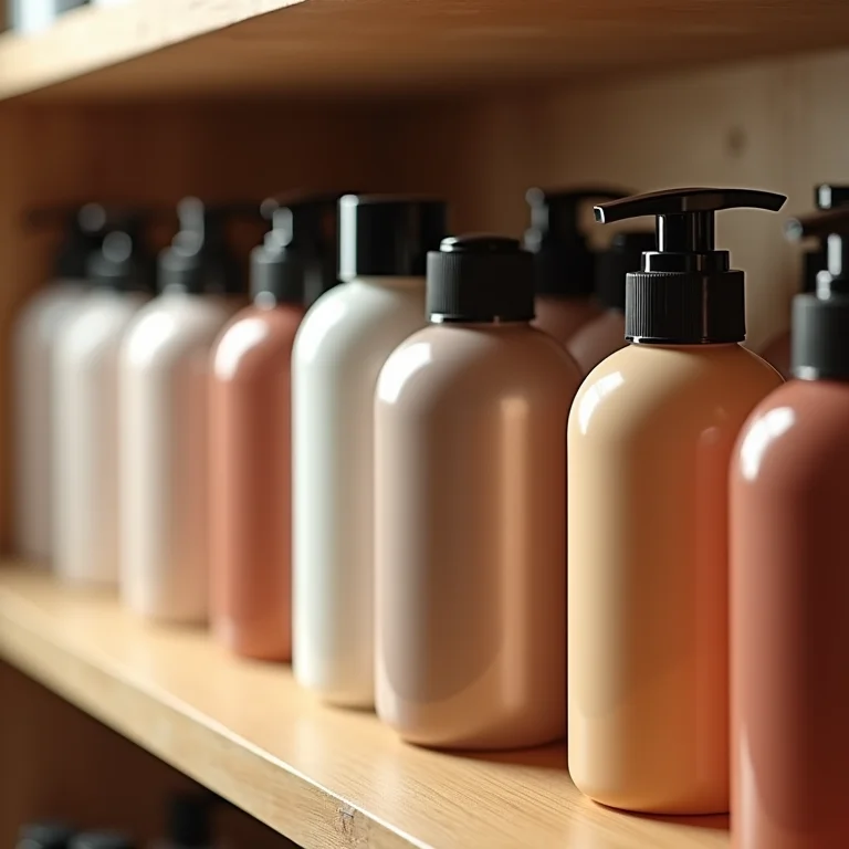 Prateleira com diversos produtos para reconstrução capilar