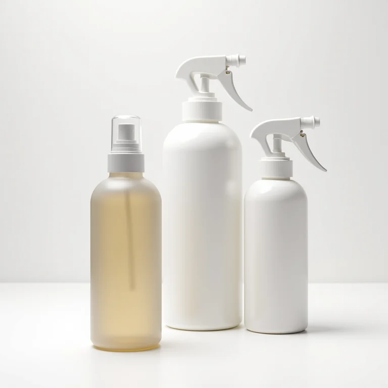 Still life minimalista de protetores térmicos para cabelo