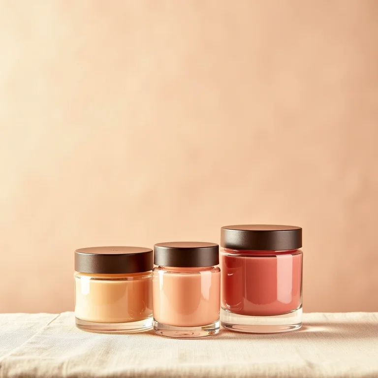 Tabela de cores de loiro morango em potes de tinta