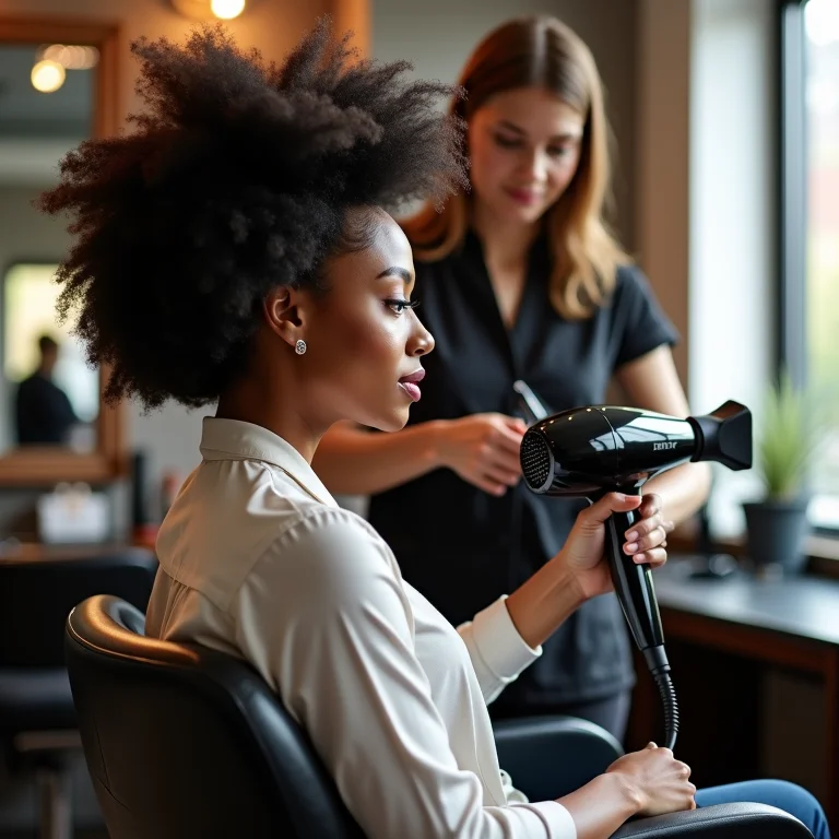 Ajustando a temperatura do secador