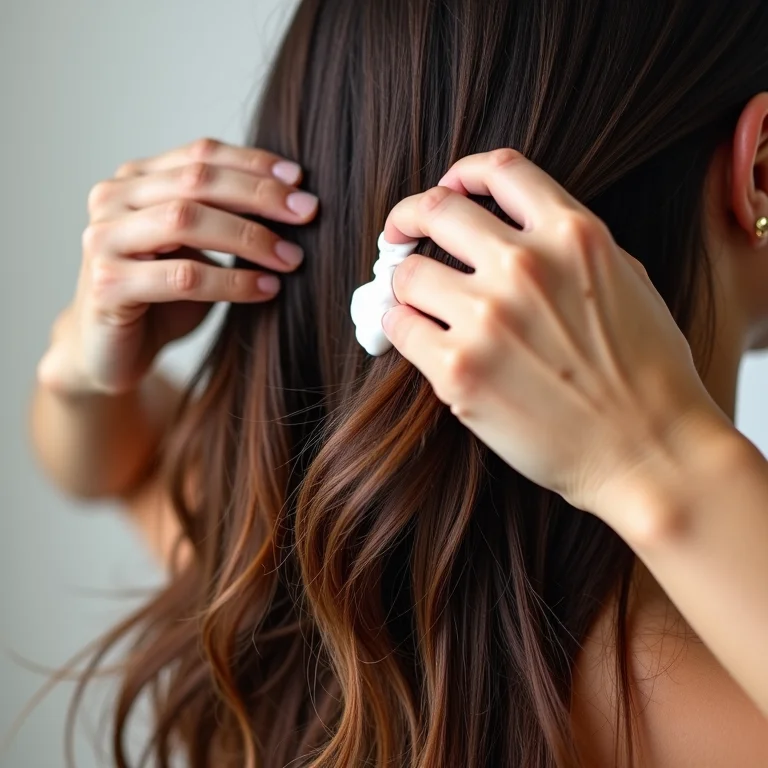 Aplicação de máscara capilar em cabelo crespo.