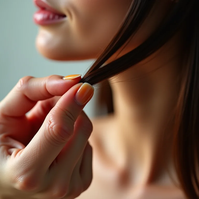 Aplicação de óleo de argan no cabelo