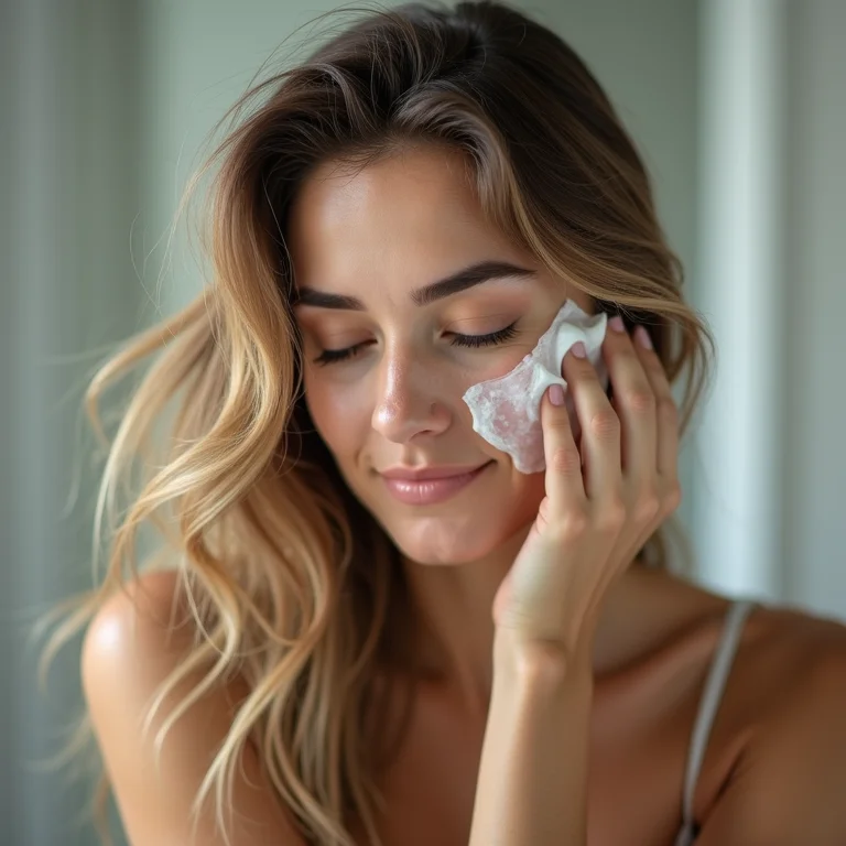 Aplicando máscara capilar caseira para blindagem