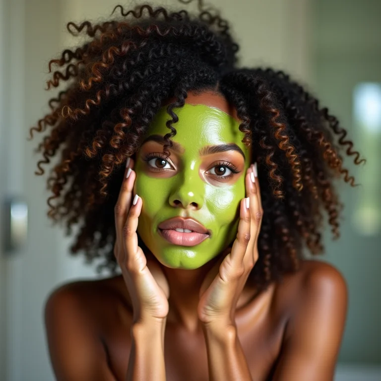 Aplicando máscara de abacate no cabelo cacheado