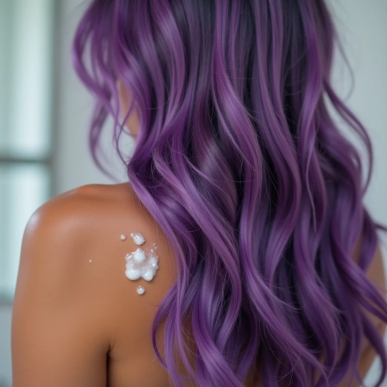 Aplicando máscara de hidratação em cabelos coloridos