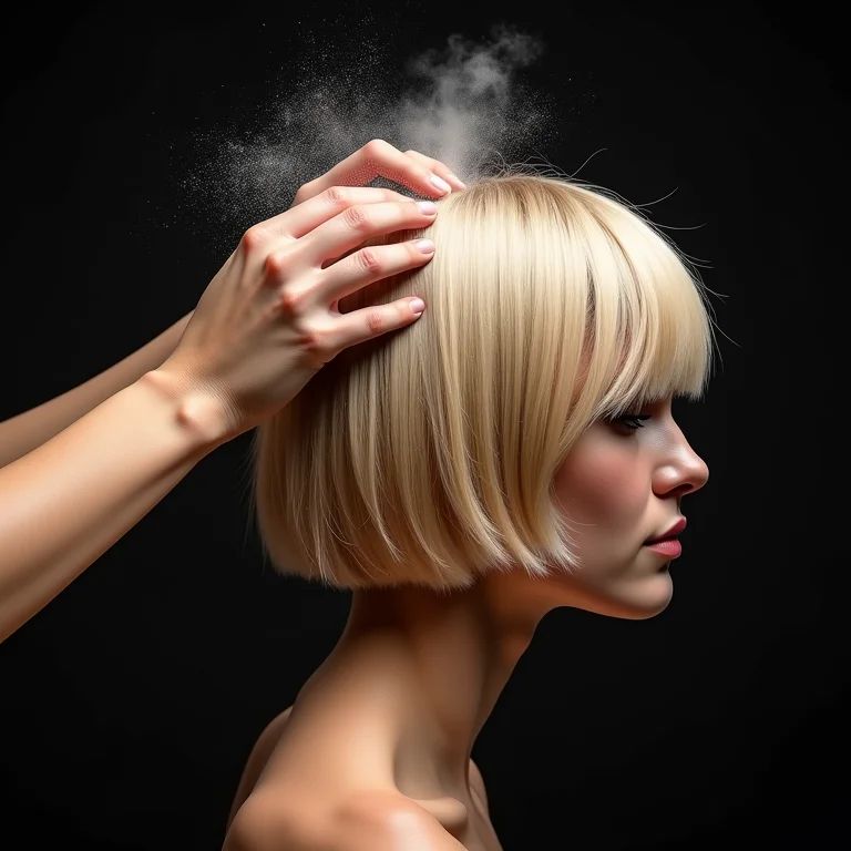 Aplicando pó texturizador no cabelo curto