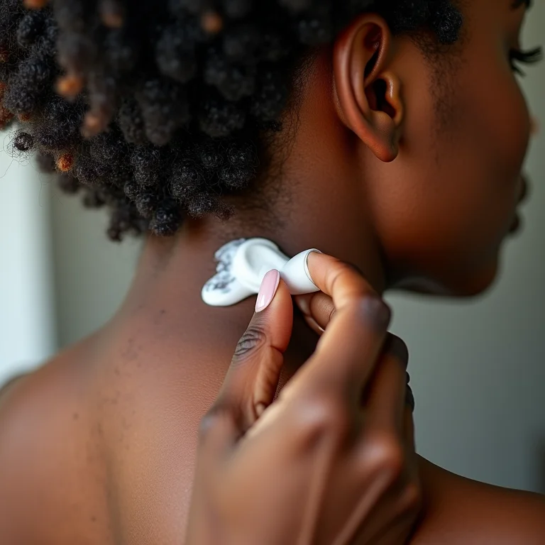 Aplicando protetor solar capilar em cabelo crespo