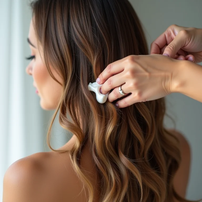 Aplicando shot capilar em cabelo ondulado