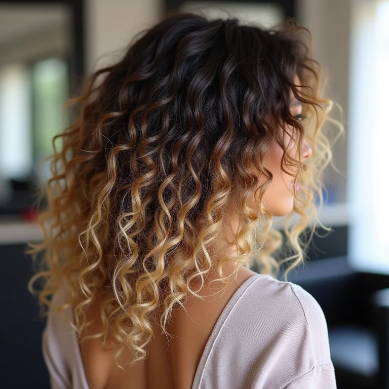 Balayage em cabelo cacheado