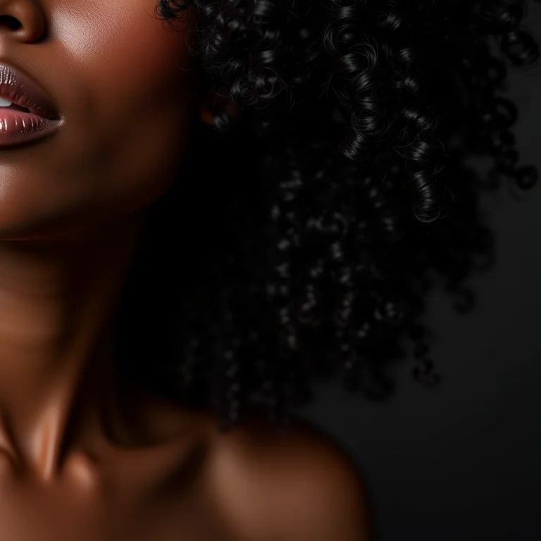 Cabelo cacheado brilhante após o uso de óleo de amêndoas