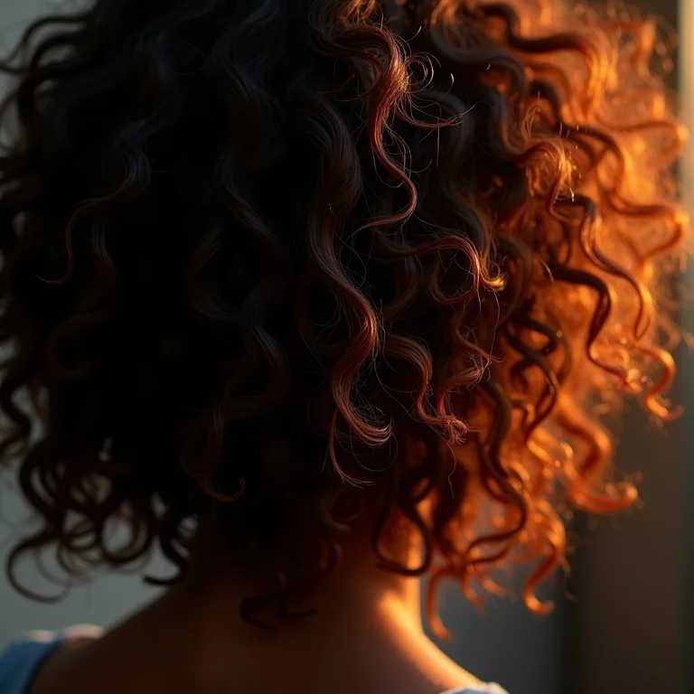 Cabelo cacheado com danos e porosidade