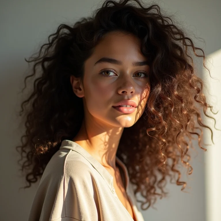 Cabelo cacheado com frizz natural