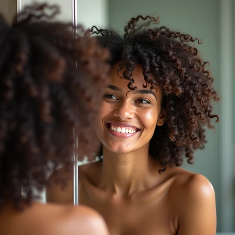 Cabelo cacheado com química hidratado.
