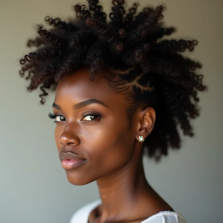 Cabelo crespo 4C com penteado protetor no day after.