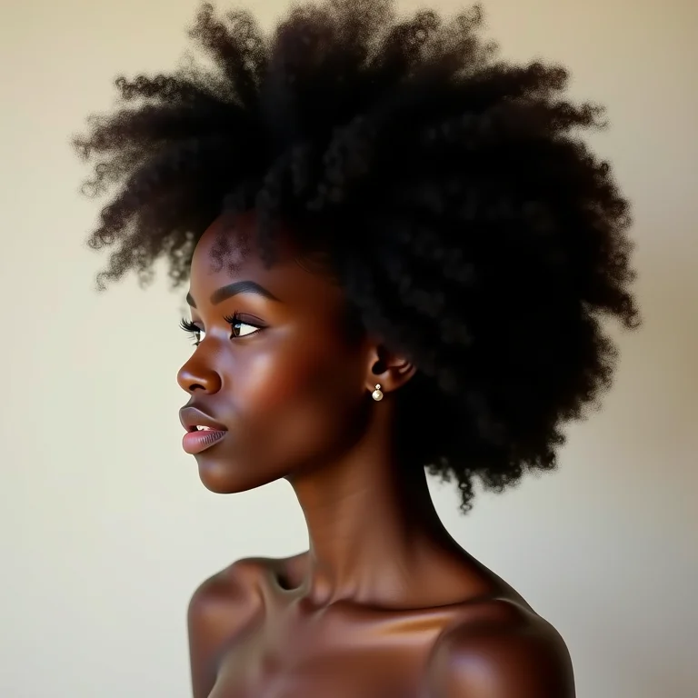 Cabelo crespo 4C com reconstrução capilar