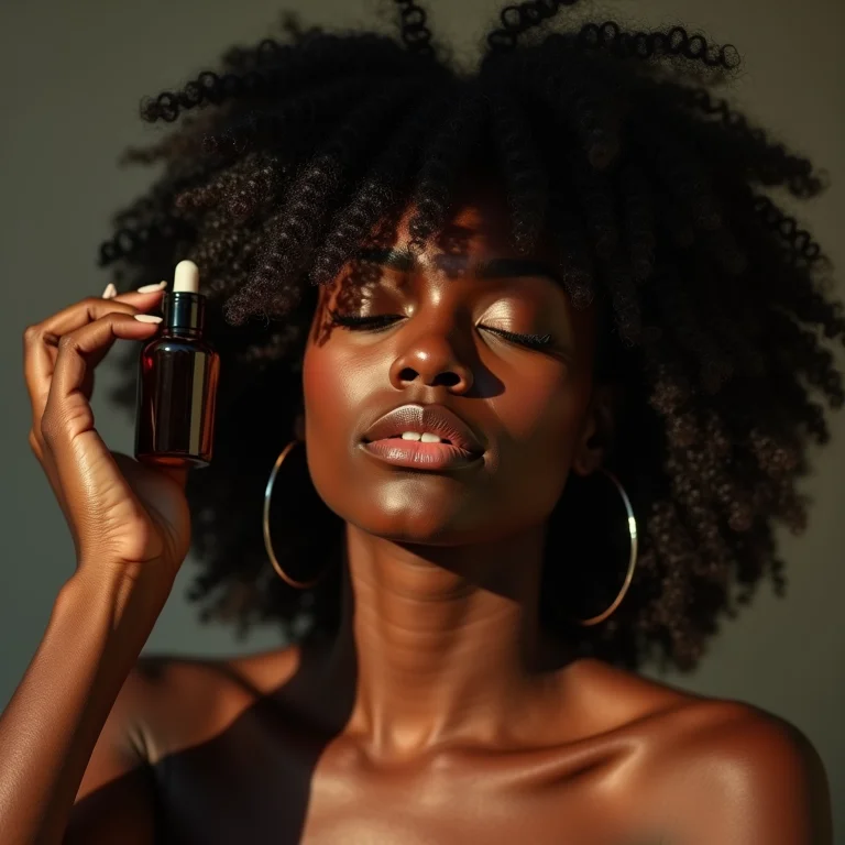 Cabelo crespo hidratado com óleo capilar