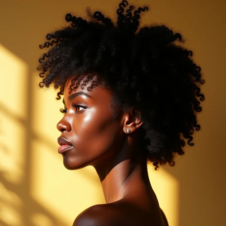 Cabelo crespo tipo 4C com brilho e definição