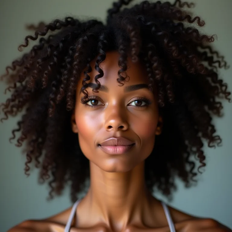 Cabelo crespo tipo 4C definido após reconstrução ácida