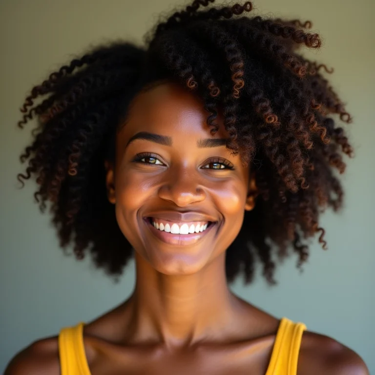 Cabelo crespo tipo 4C definido com óleo de girassol