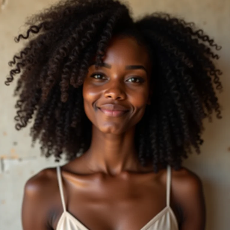 Cabelo crespo tipo 4C reconstruído com receita caseira de ovo e azeite