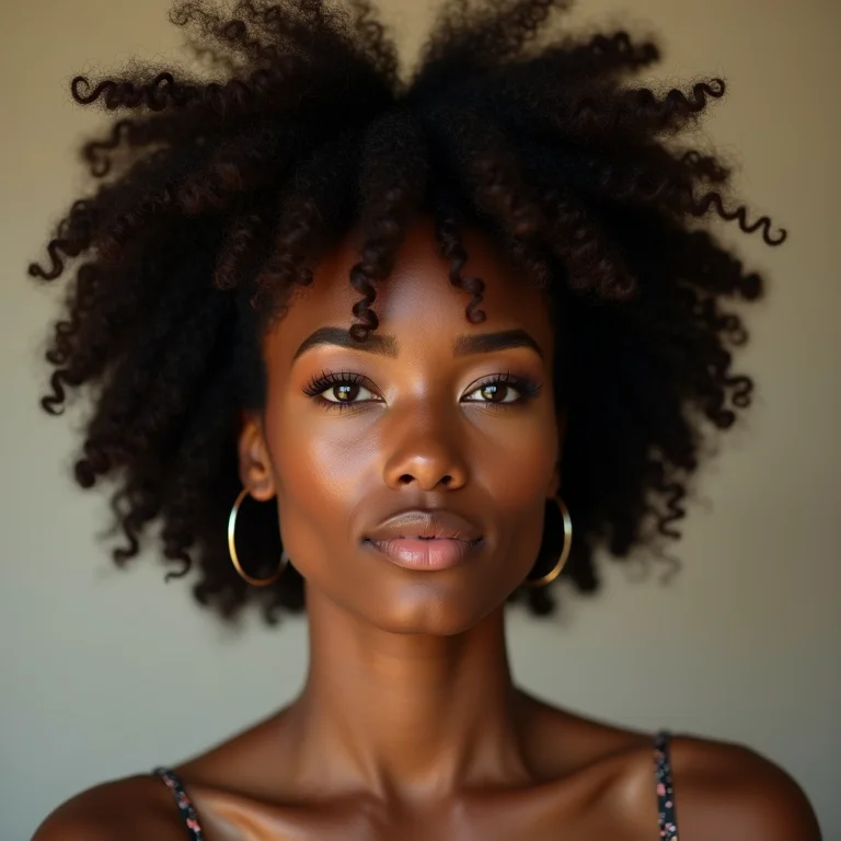 Cabelo crespo tipo 4C saudável e definido